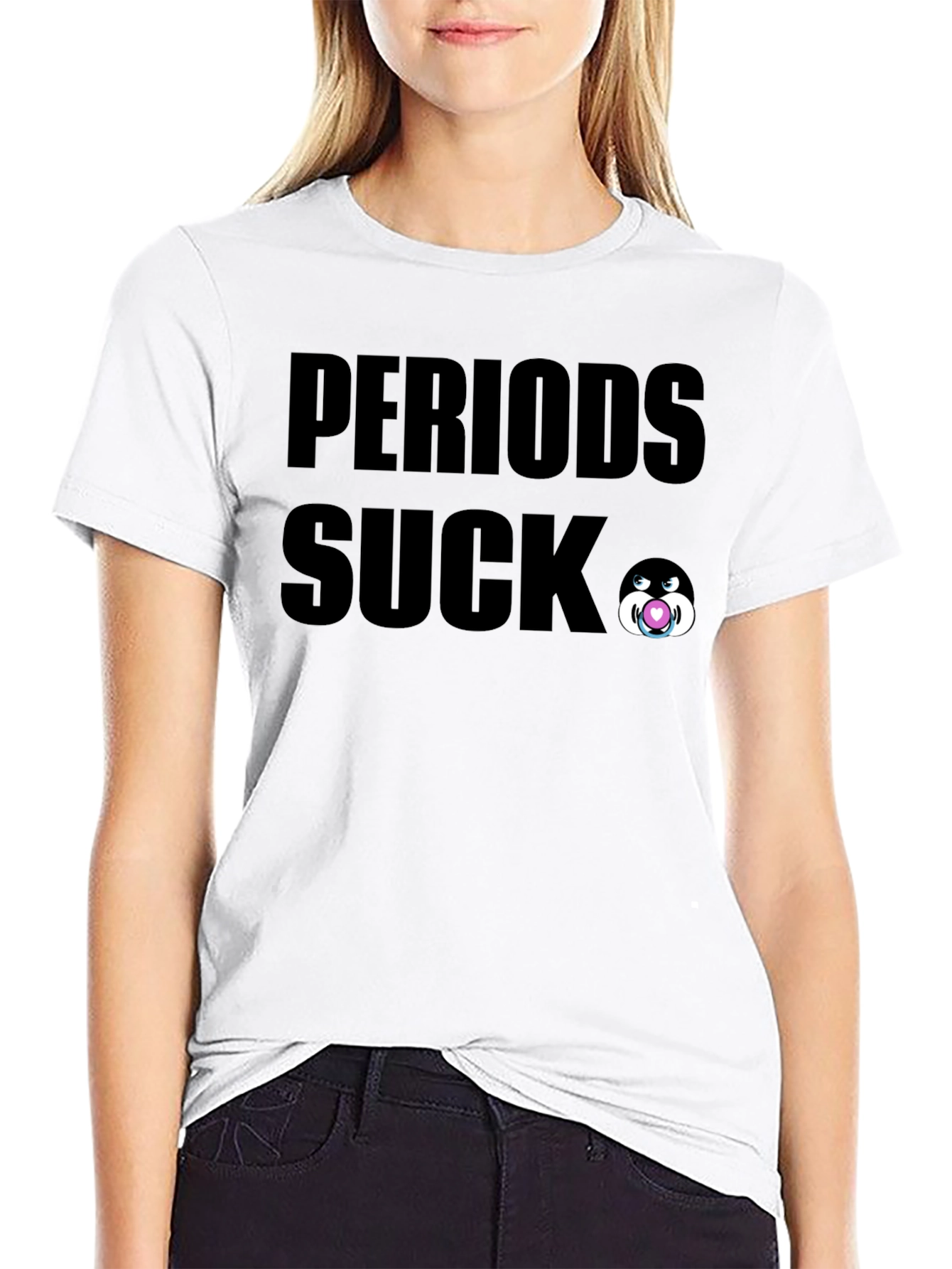 Periods Suck Graphic Tee - Black Cotton T-Shirt