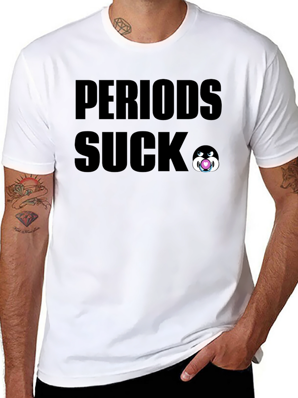 Periods Suck Graphic Tee - Black Cotton T-Shirt