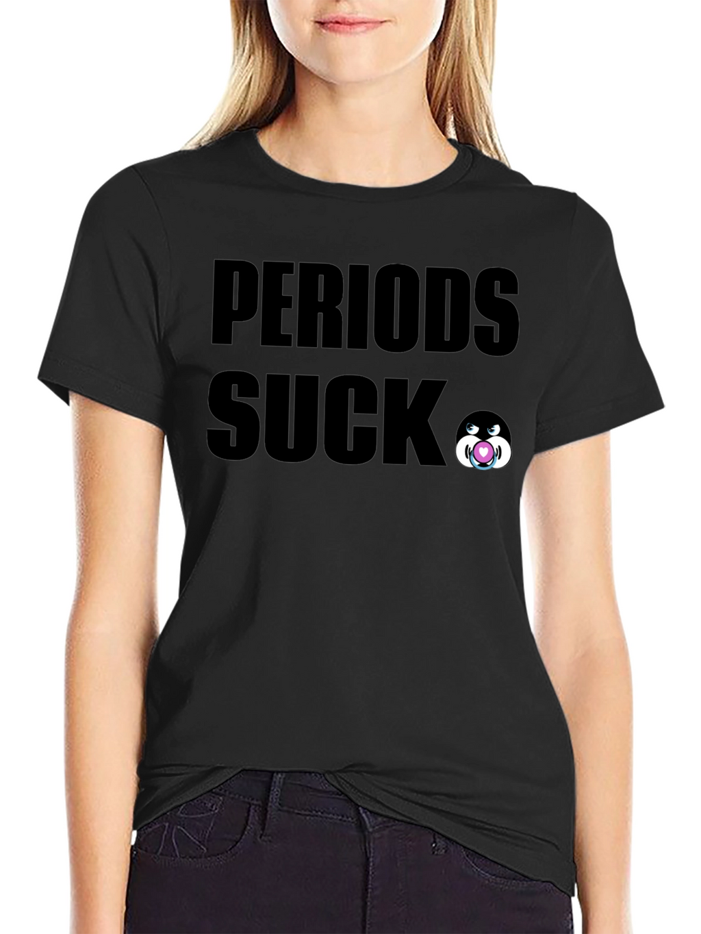 Periods Suck Graphic Tee - Black Cotton T-Shirt