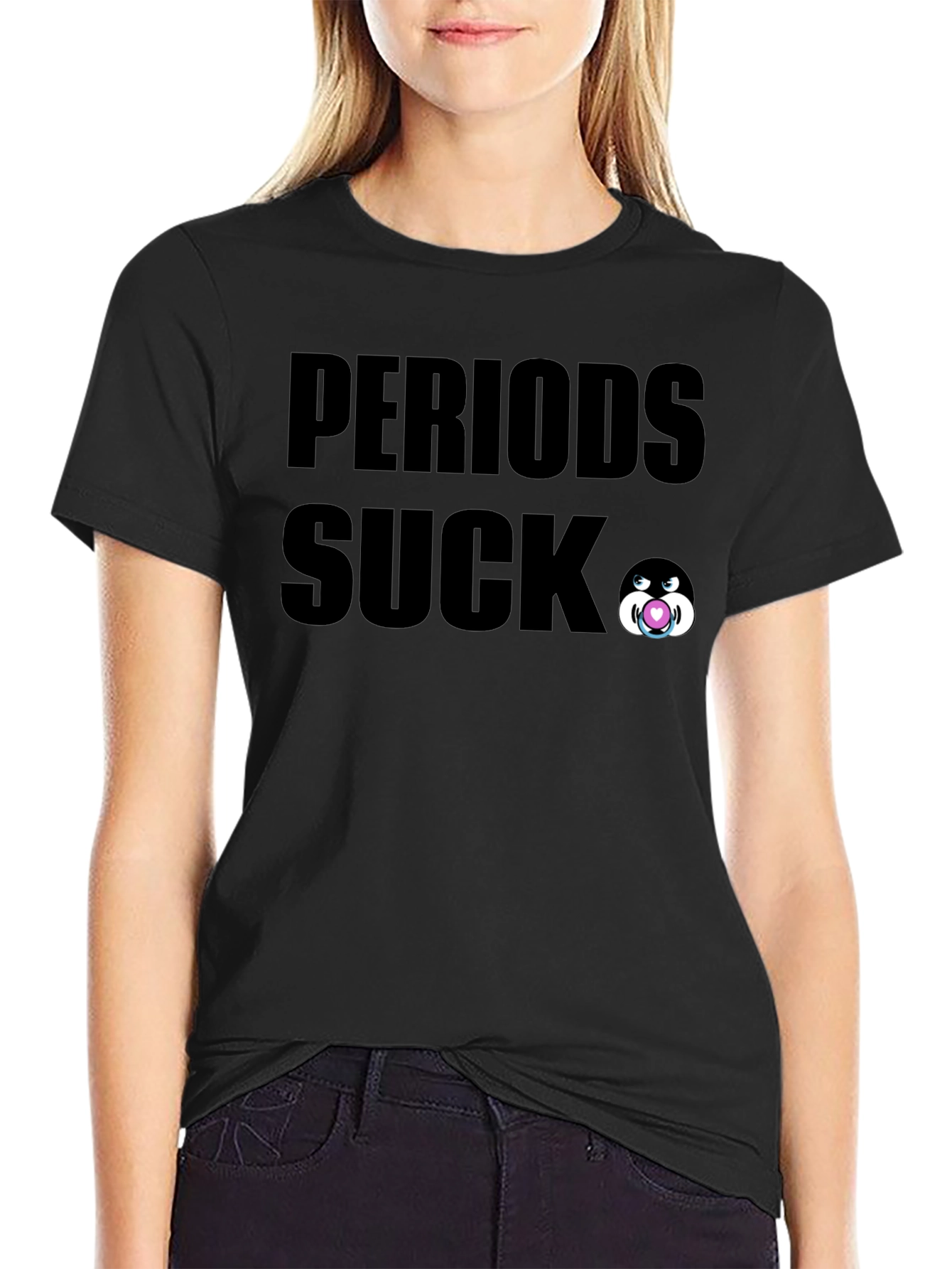 Periods Suck Graphic Tee - Black Cotton T-Shirt
