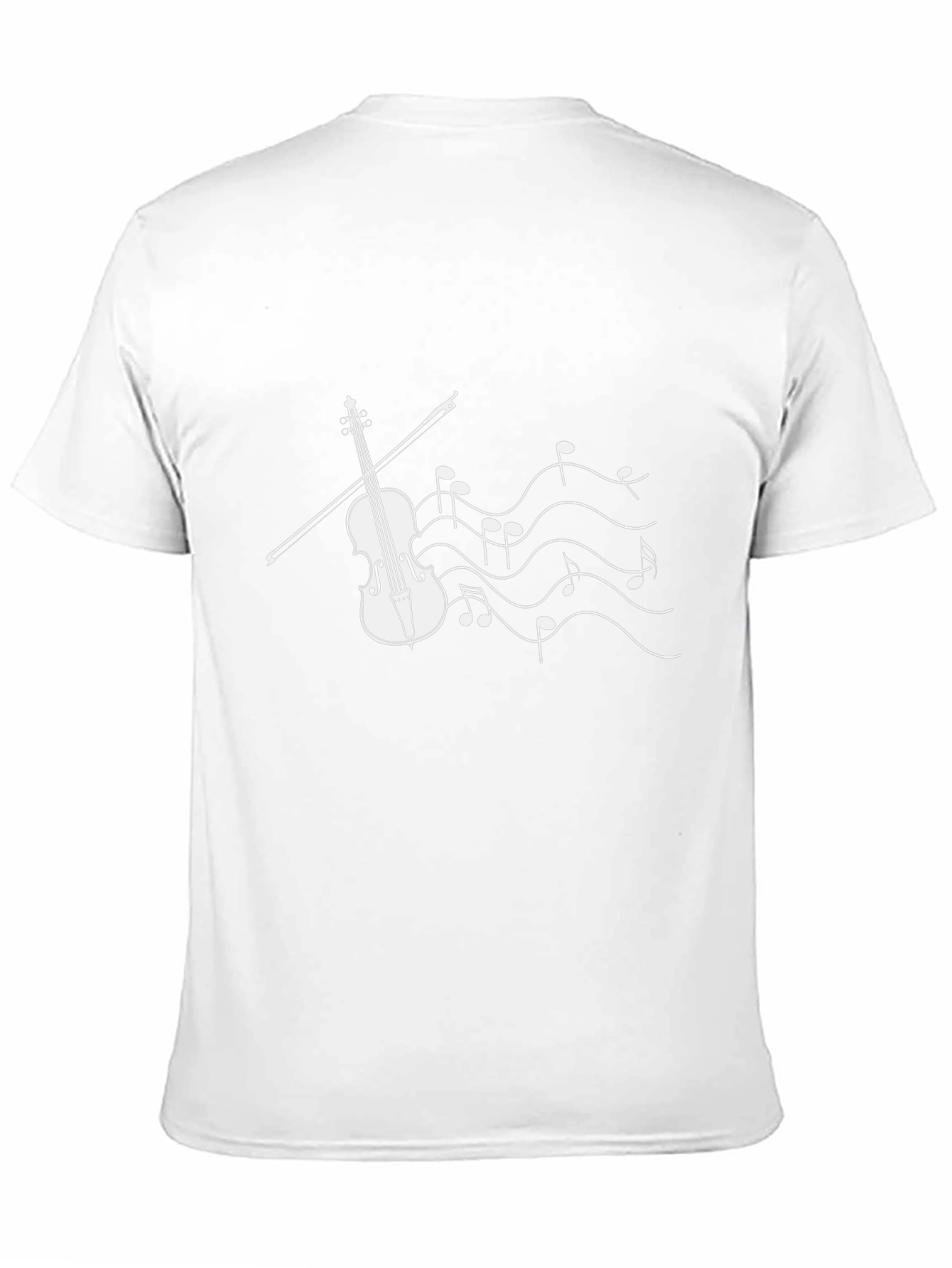 Musical Violin Graphic Tee - Black Cotton Shirt