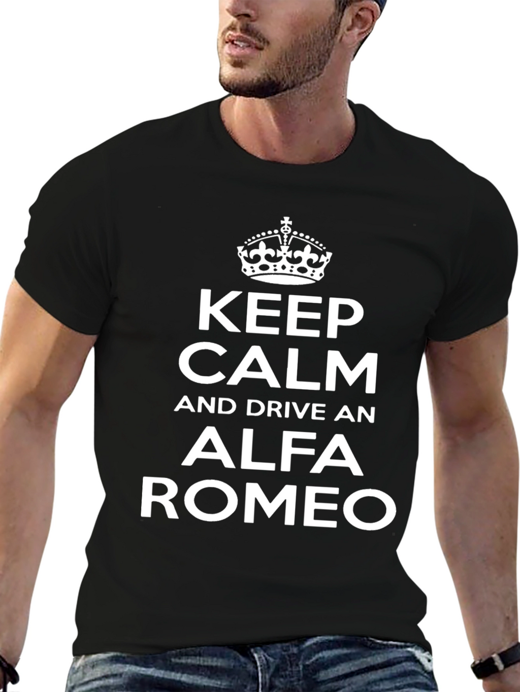 Keep Calm Alfa Romeo Black T-Shirt