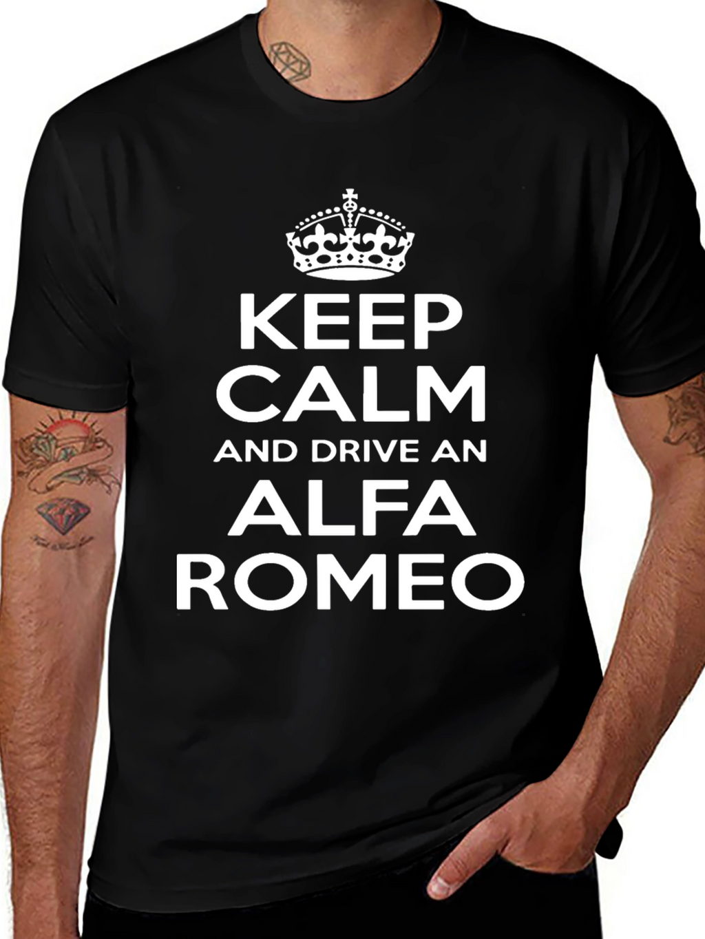 Keep Calm Alfa Romeo Black T-Shirt
