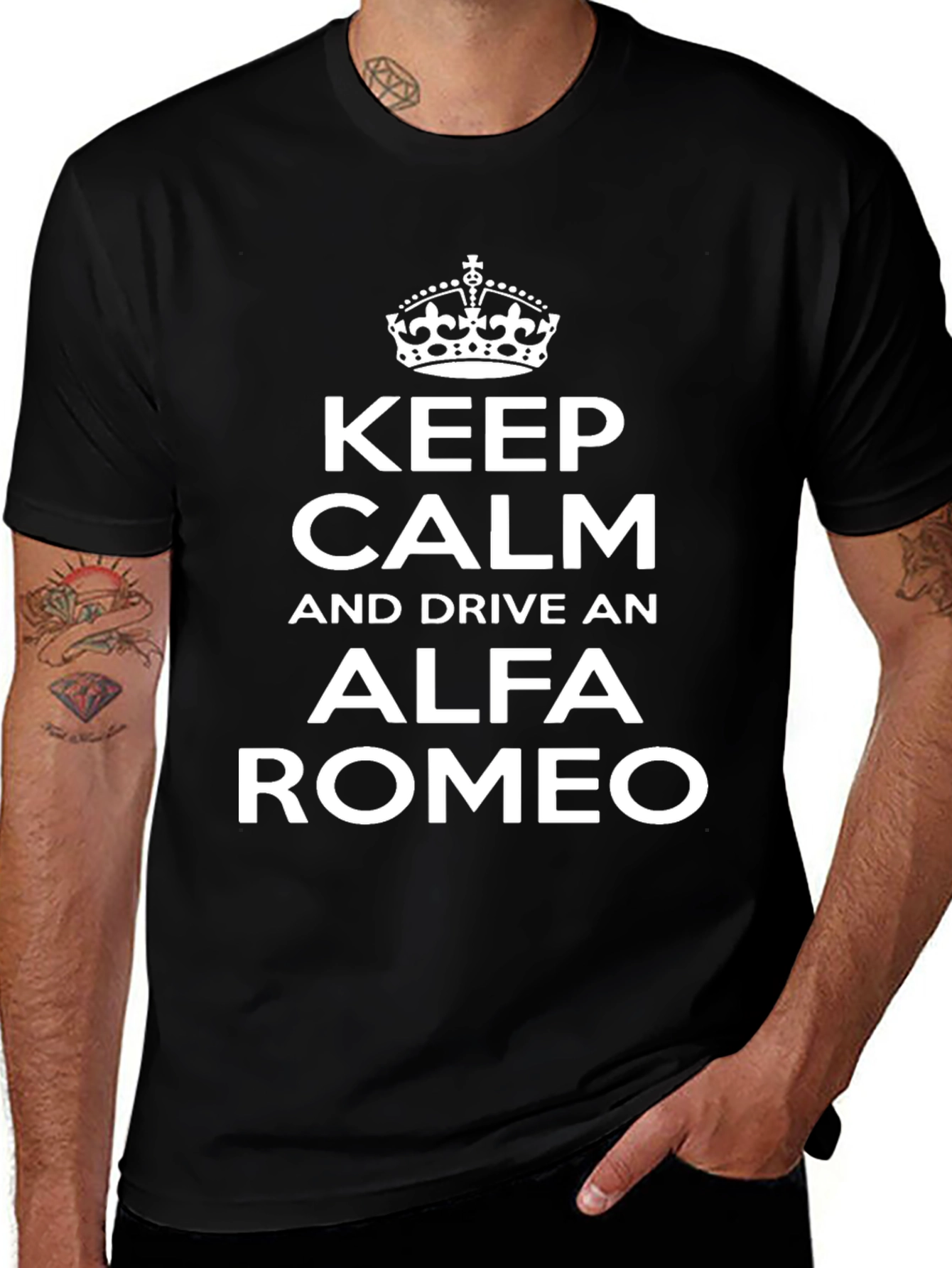 Keep Calm Alfa Romeo Black T-Shirt