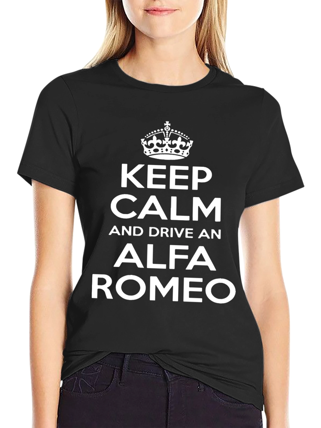 Keep Calm Alfa Romeo Black T-Shirt
