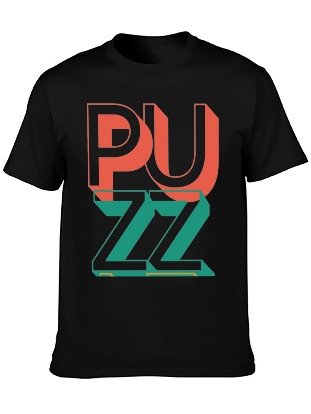 Trendy Graphic Tee - Puzzle Design