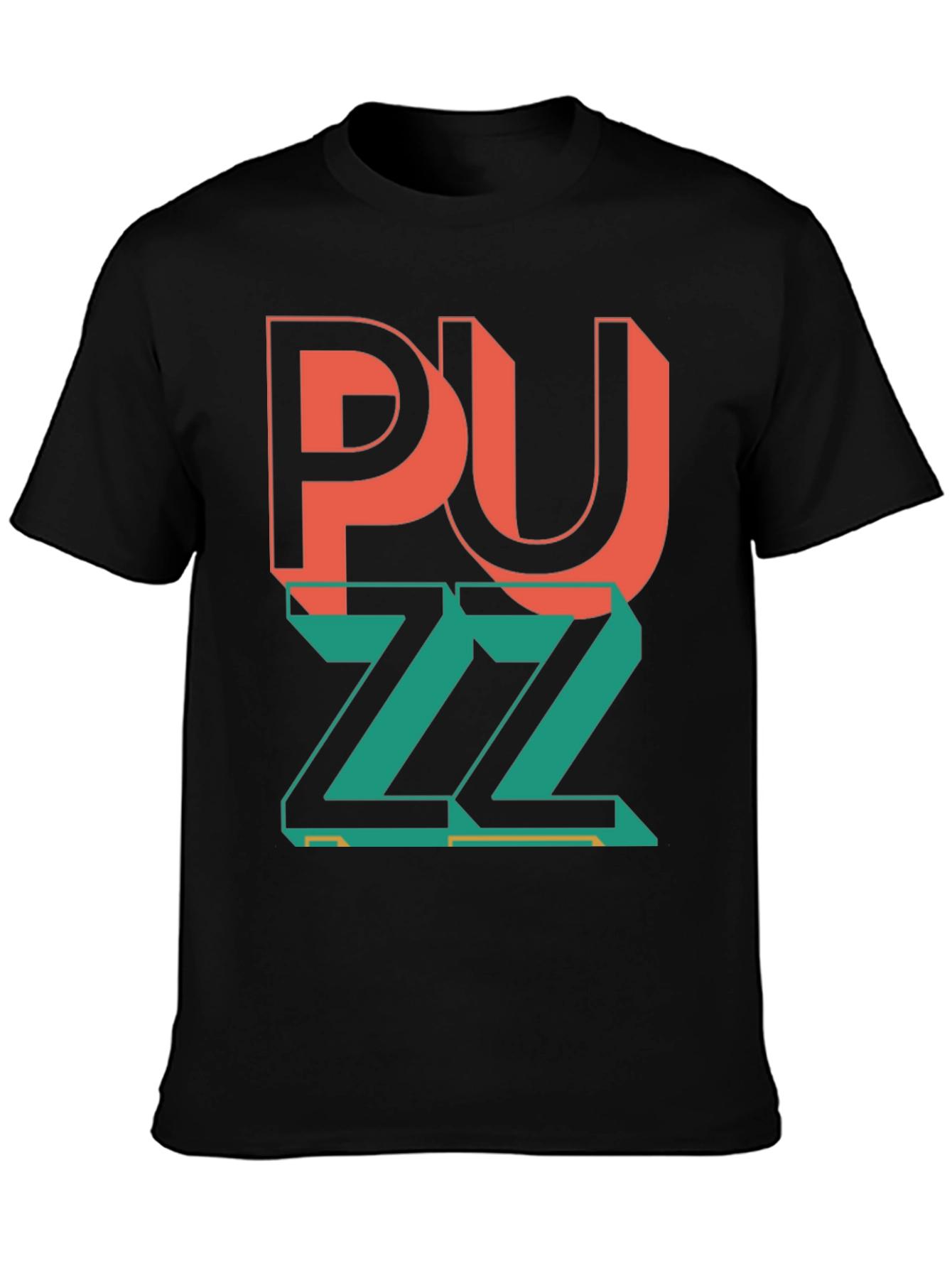 Trendy Graphic Tee - Puzzle Design