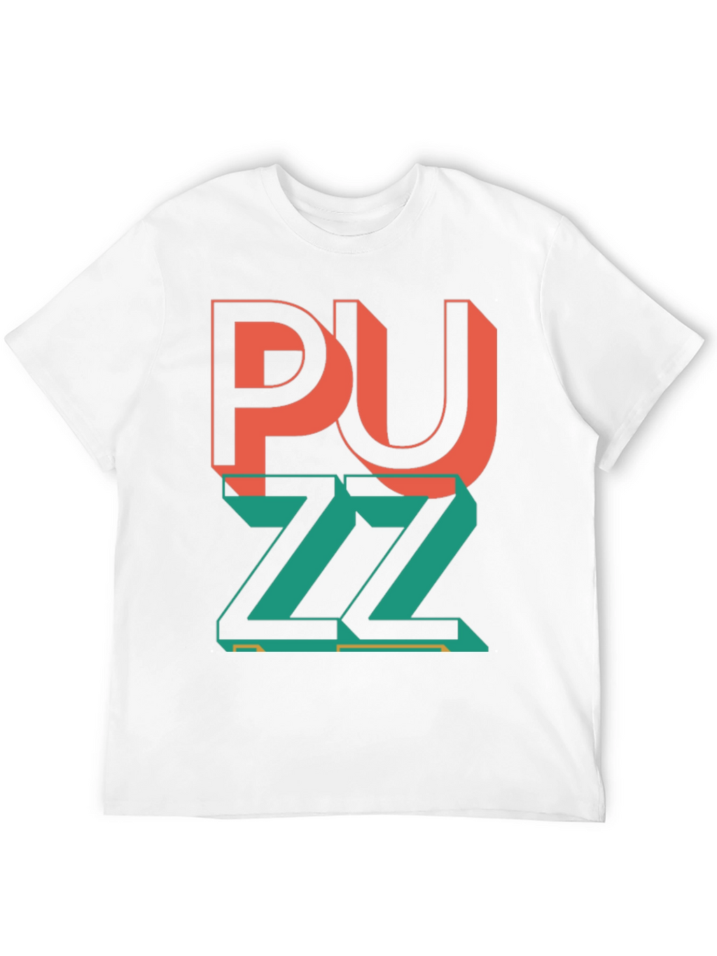 Trendy Graphic Tee - Puzzle Design