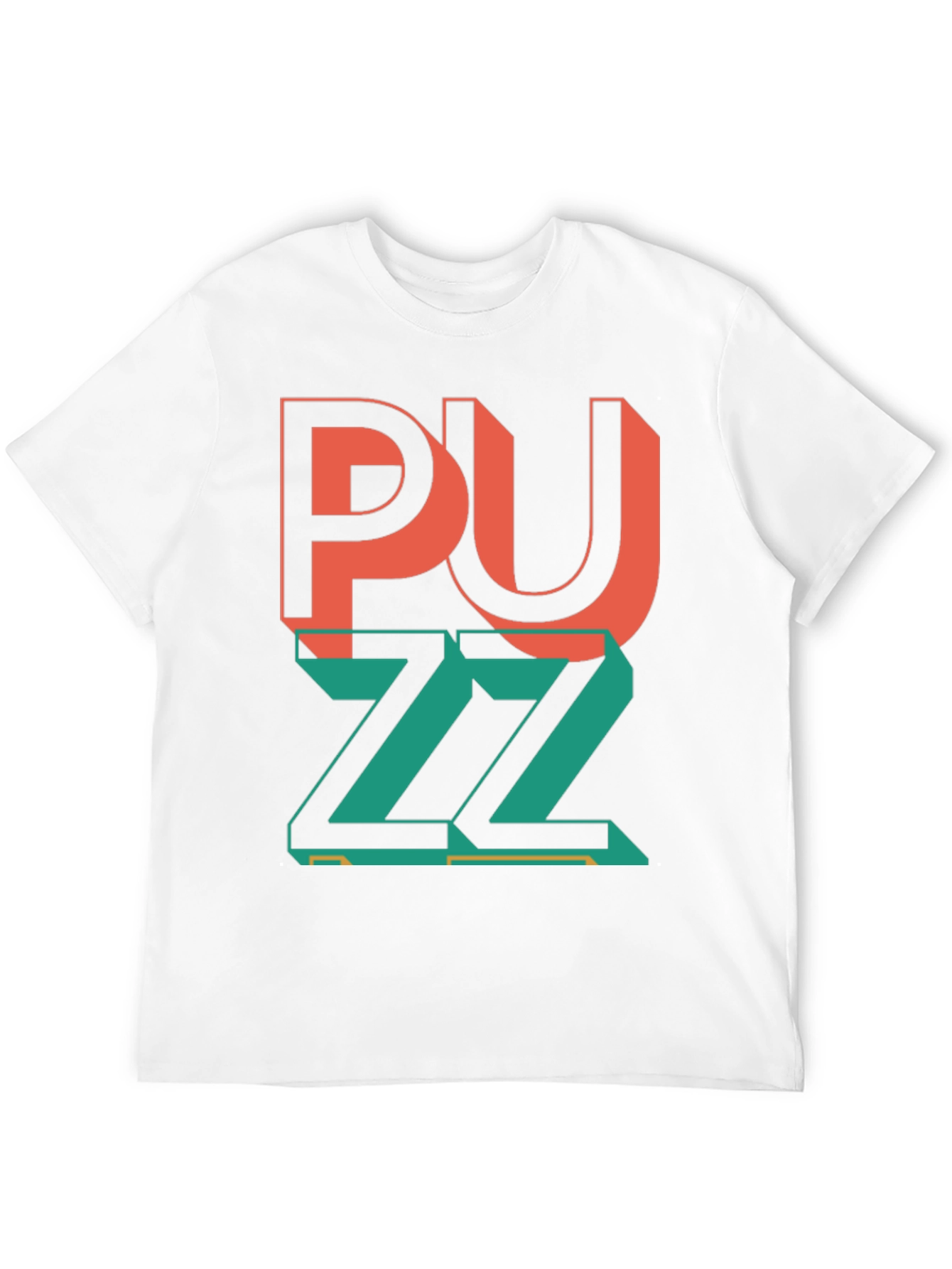 Trendy Graphic Tee - Puzzle Design
