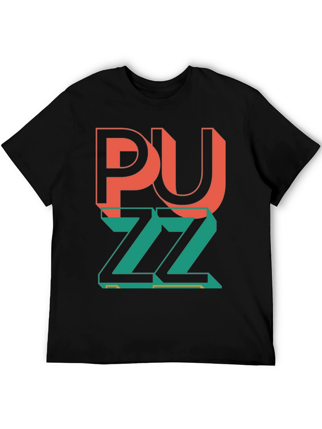 Trendy Graphic Tee - Puzzle Design