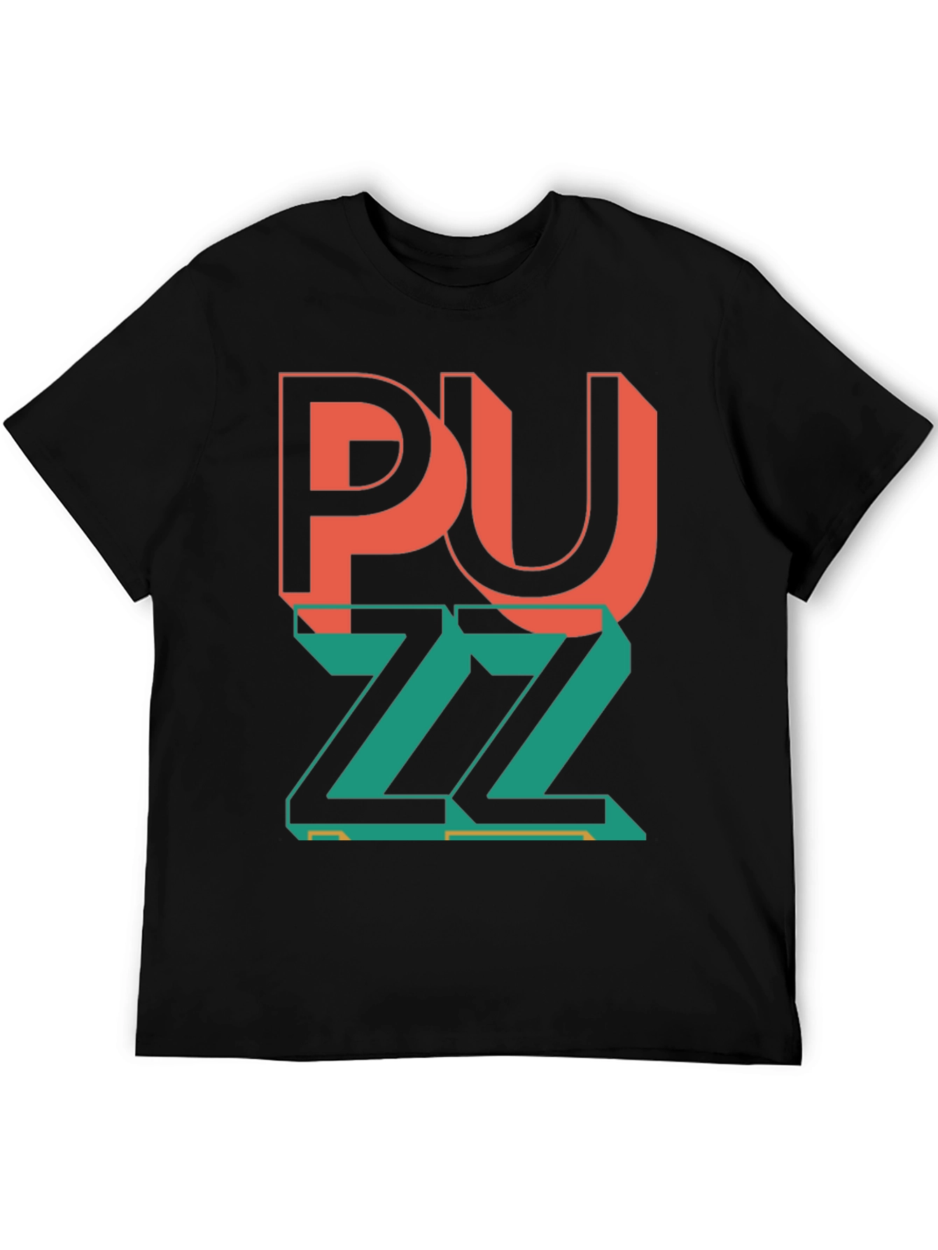 Trendy Graphic Tee - Puzzle Design