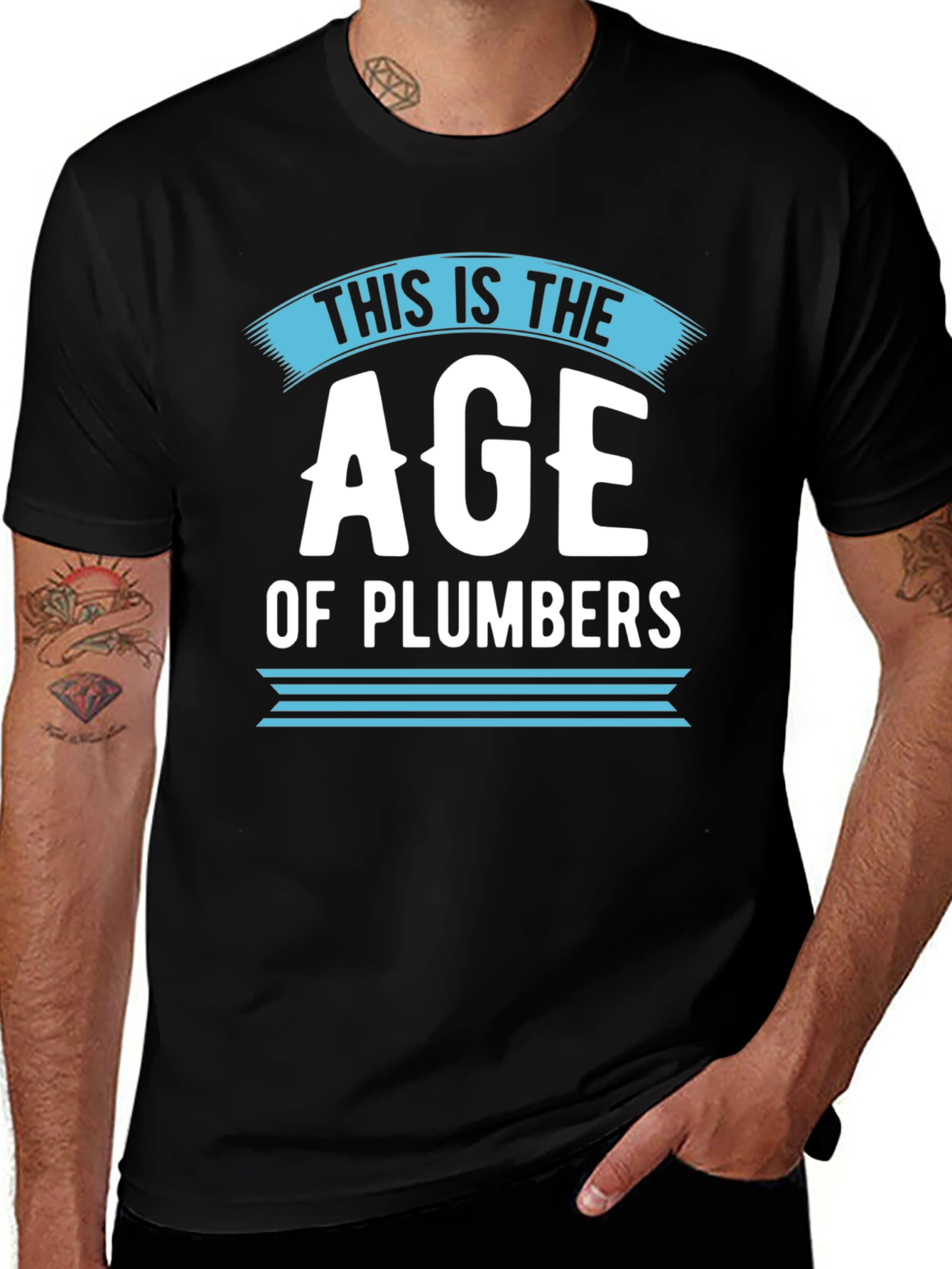 Age of Plumbers Graphic Tee - Black Cotton T-Shirt
