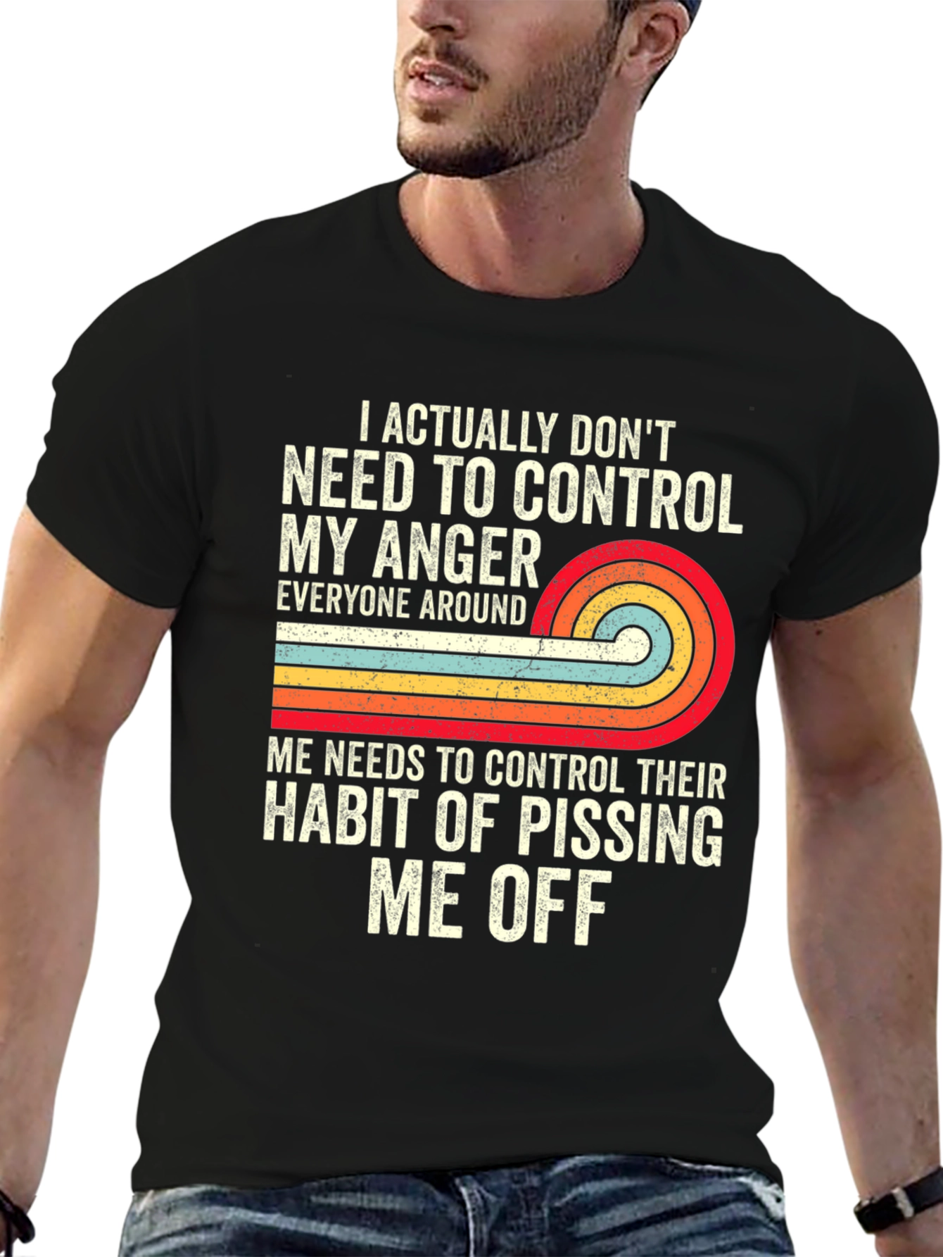 Funny Graphic Tee: Anger Control Statement T-Shirt