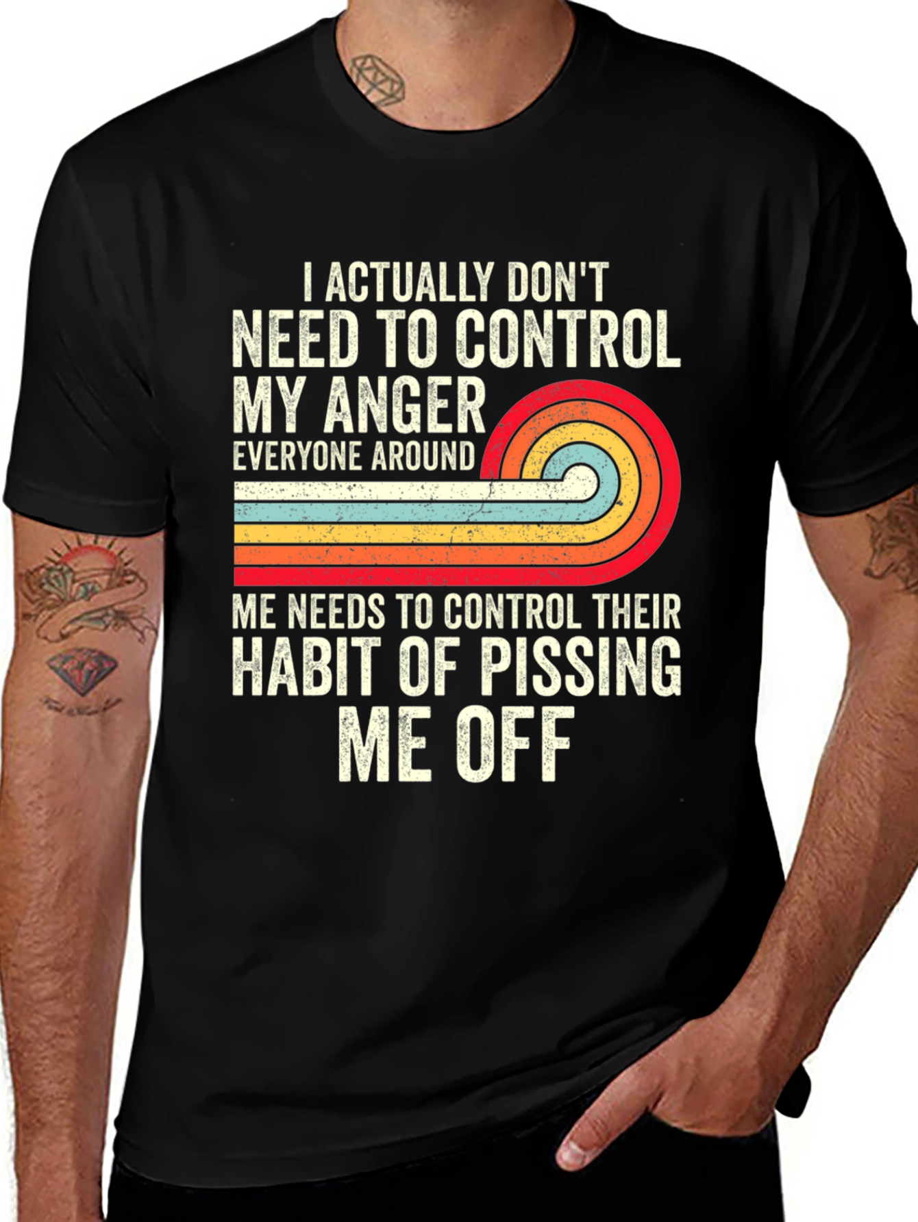 Funny Graphic Tee: Anger Control Statement T-Shirt