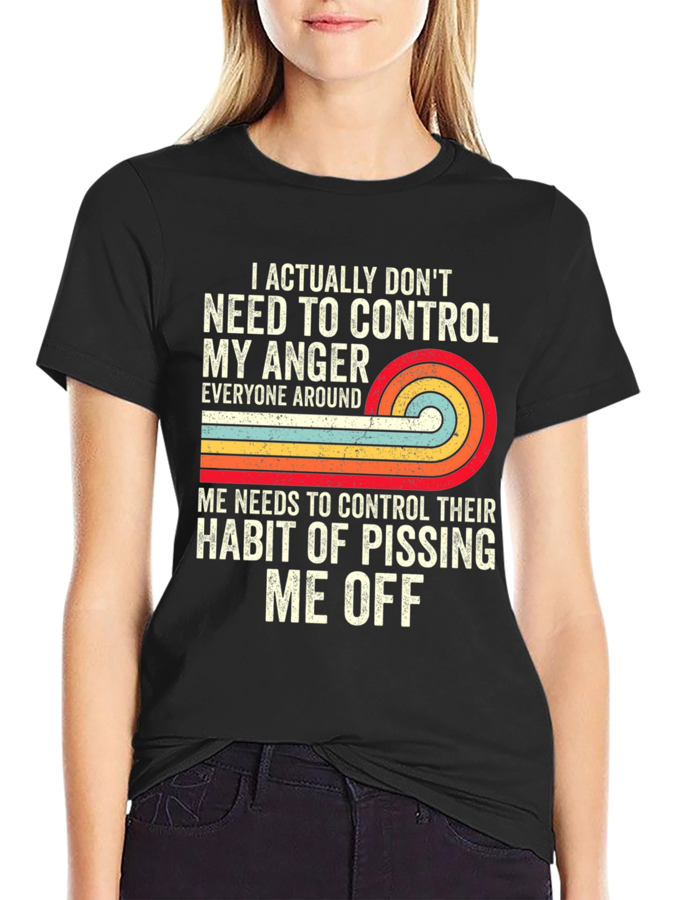 Funny Graphic Tee: Anger Control Statement T-Shirt