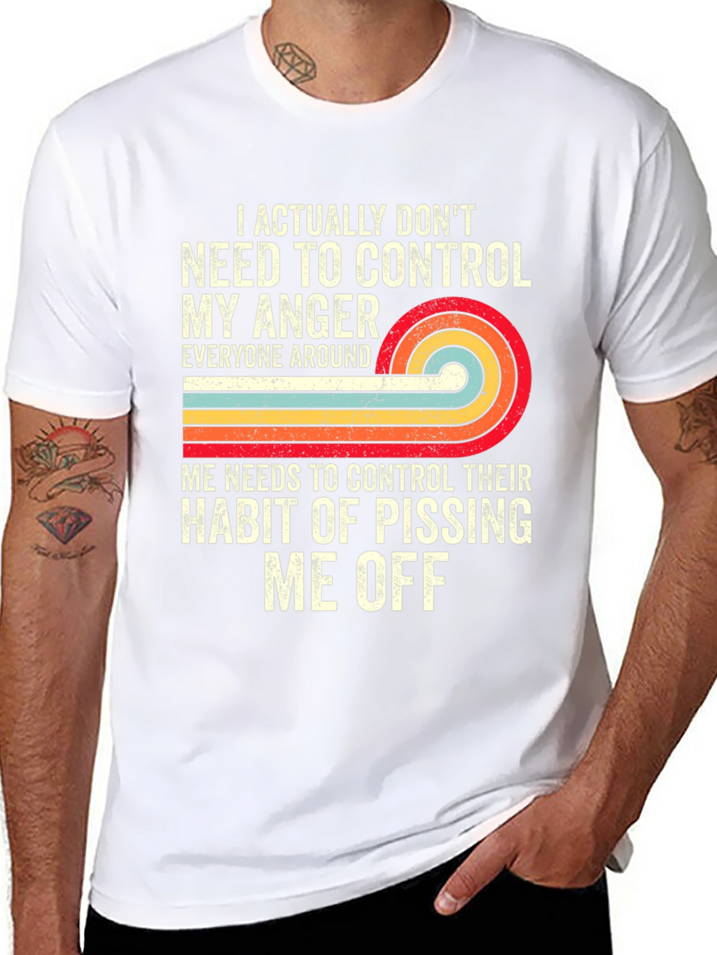 Funny Graphic Tee: Anger Control Statement T-Shirt