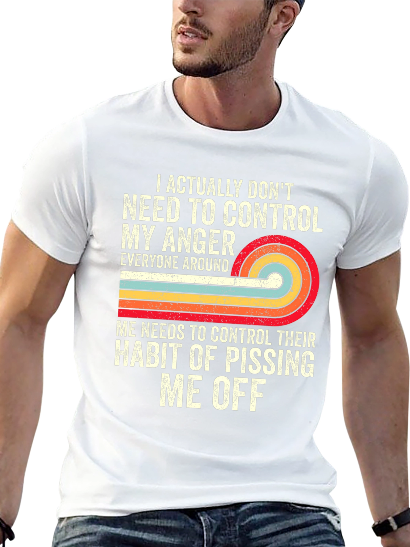 Funny Graphic Tee: Anger Control Statement T-Shirt