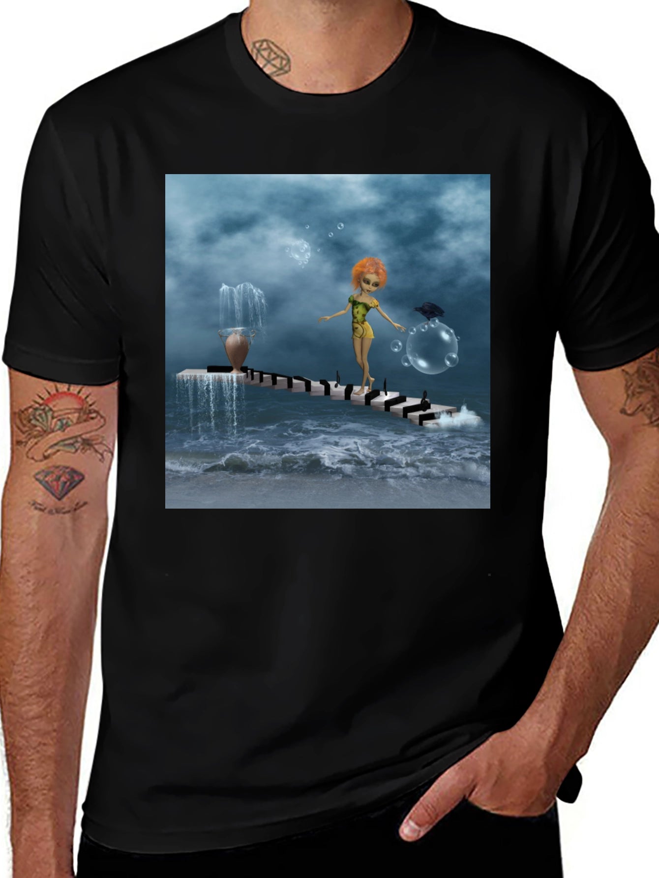 Fantasy Art Black T-Shirt