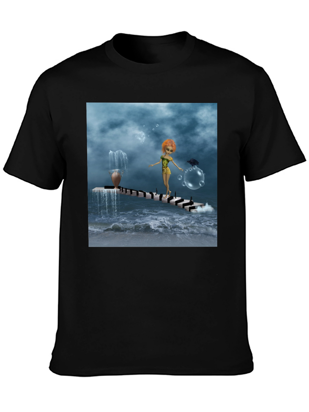 Fantasy Art Black T-Shirt