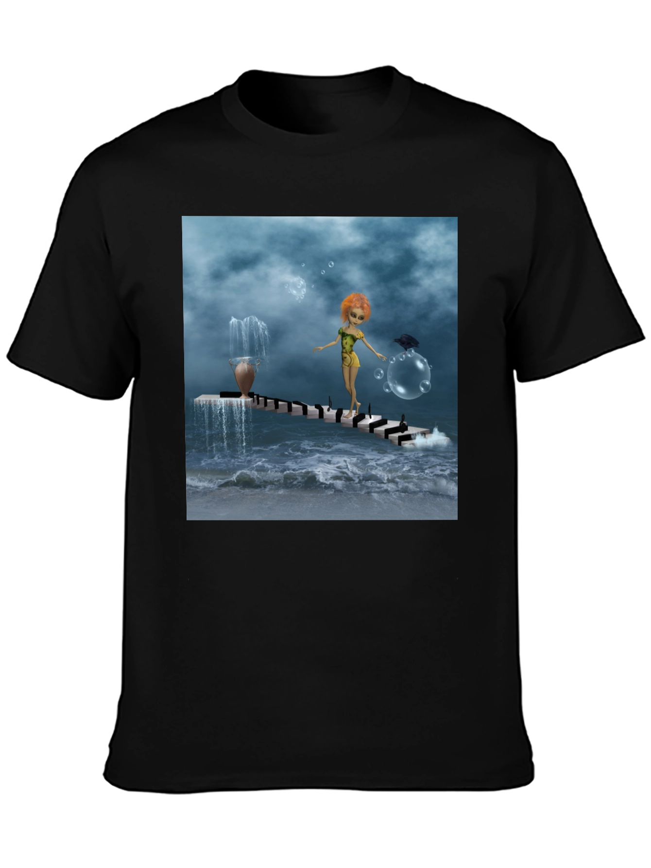 Fantasy Art Black T-Shirt