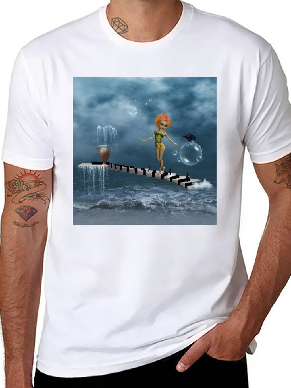 Fantasy Art Black T-Shirt