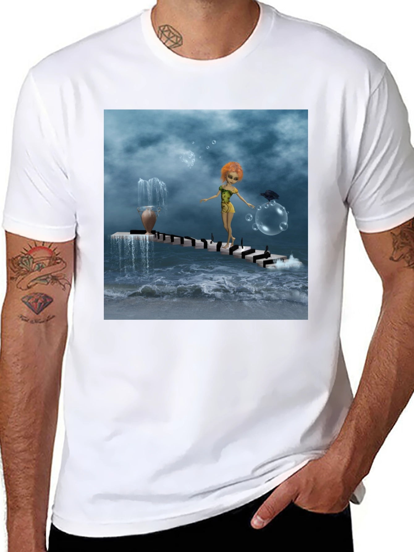 Fantasy Art Black T-Shirt
