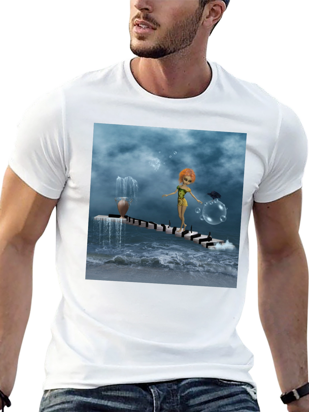 Fantasy Art Black T-Shirt