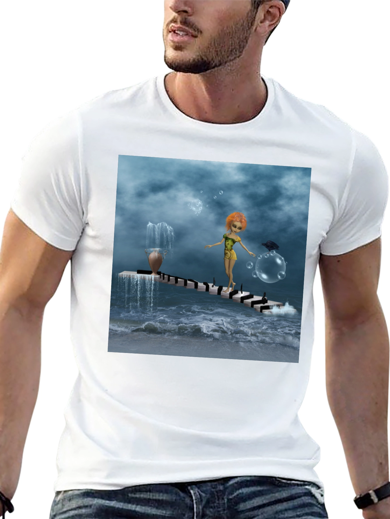 Fantasy Art Black T-Shirt