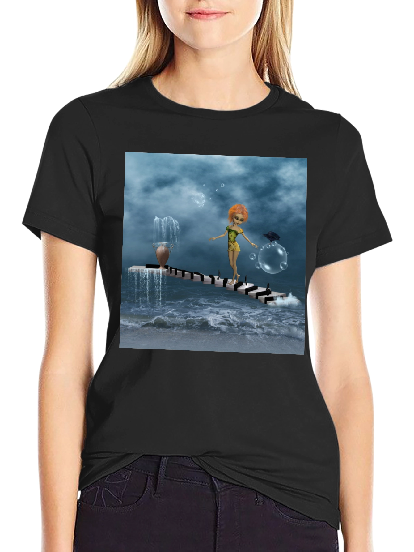 Fantasy Art Black T-Shirt