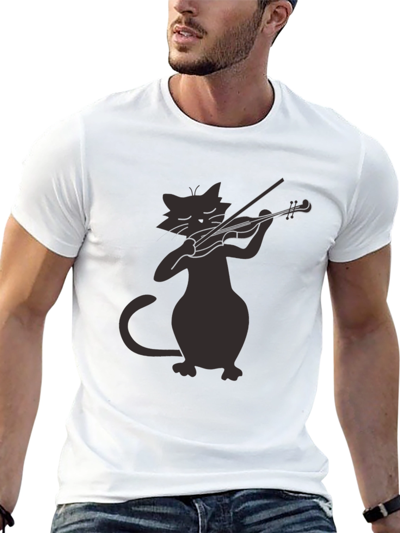 Cat Violinist T-Shirt - Unique Music Lover Tee