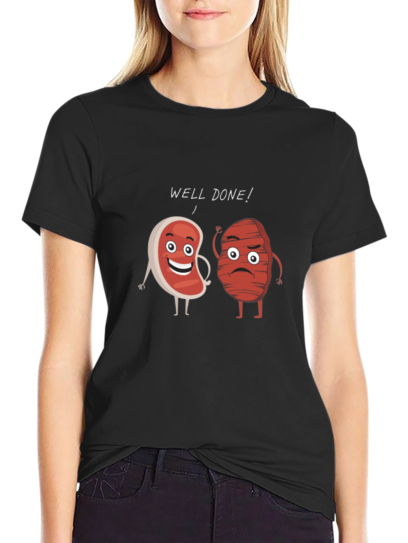 Well Done Steak Humor Graphic T-Shirt