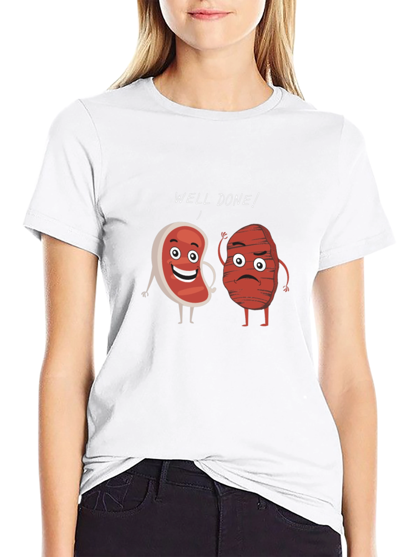 Well Done Steak Humor Graphic T-Shirt