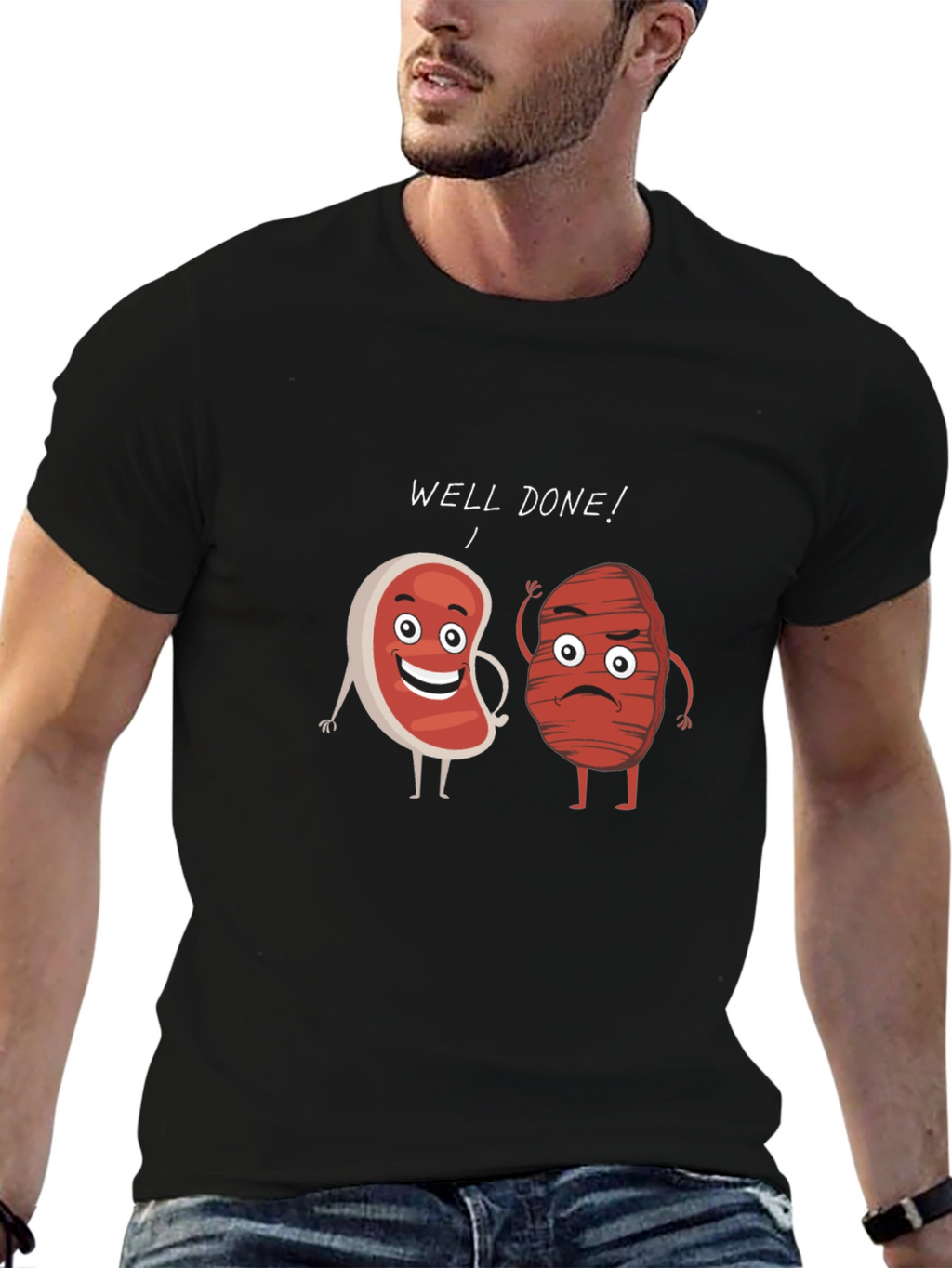 Well Done Steak Humor Graphic T-Shirt