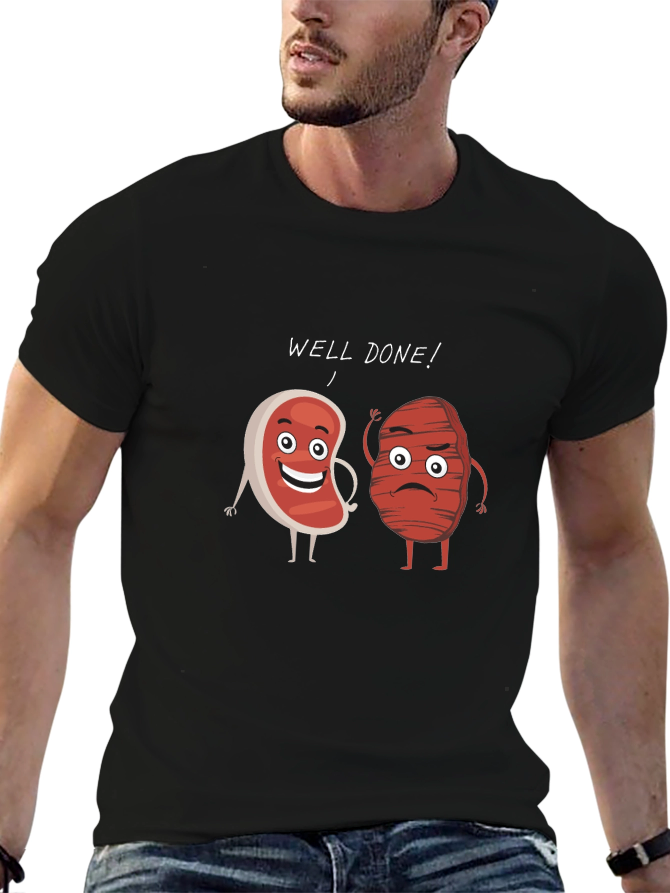 Well Done Steak Humor Graphic T-Shirt