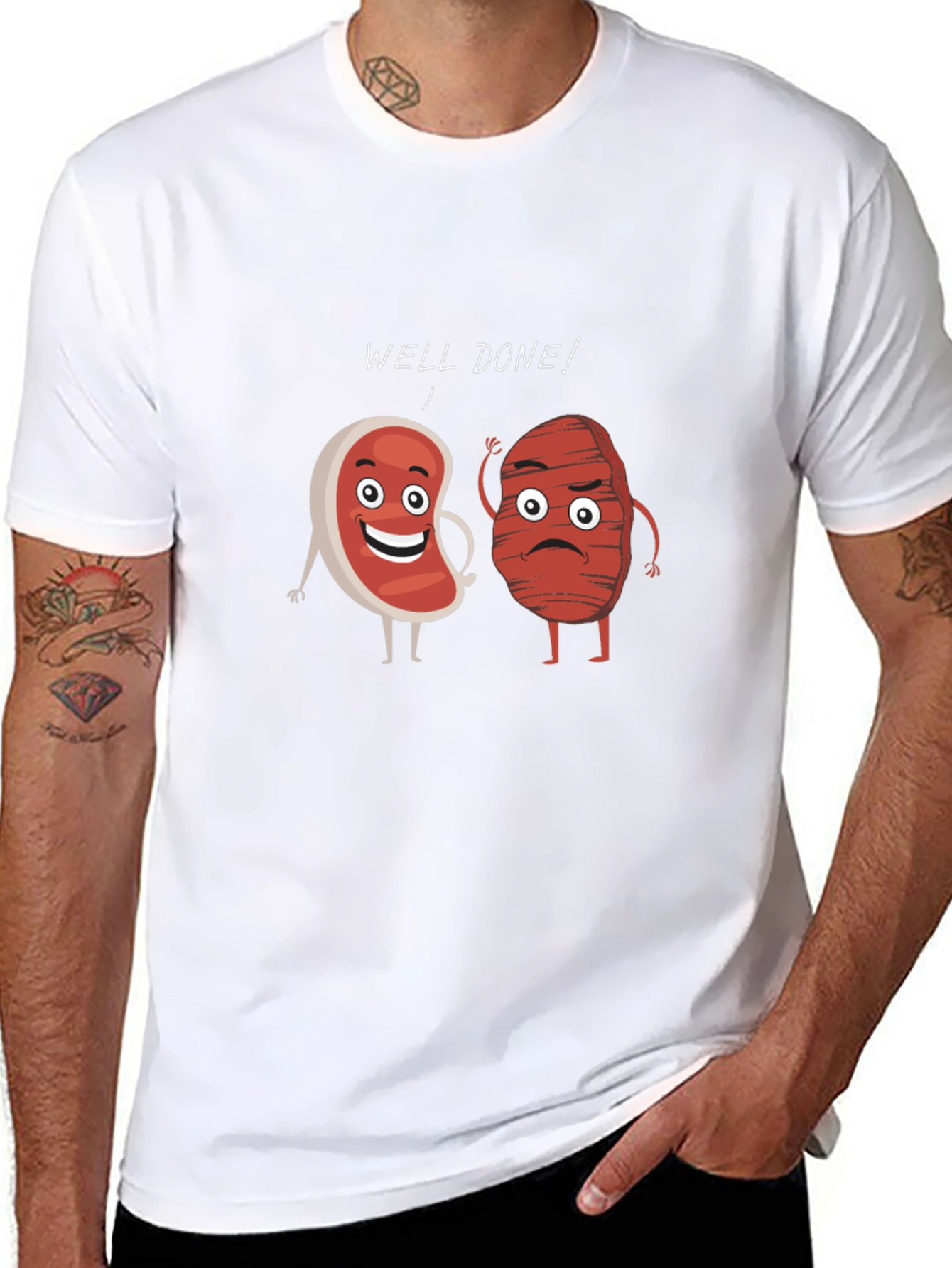 Well Done Steak Humor Graphic T-Shirt