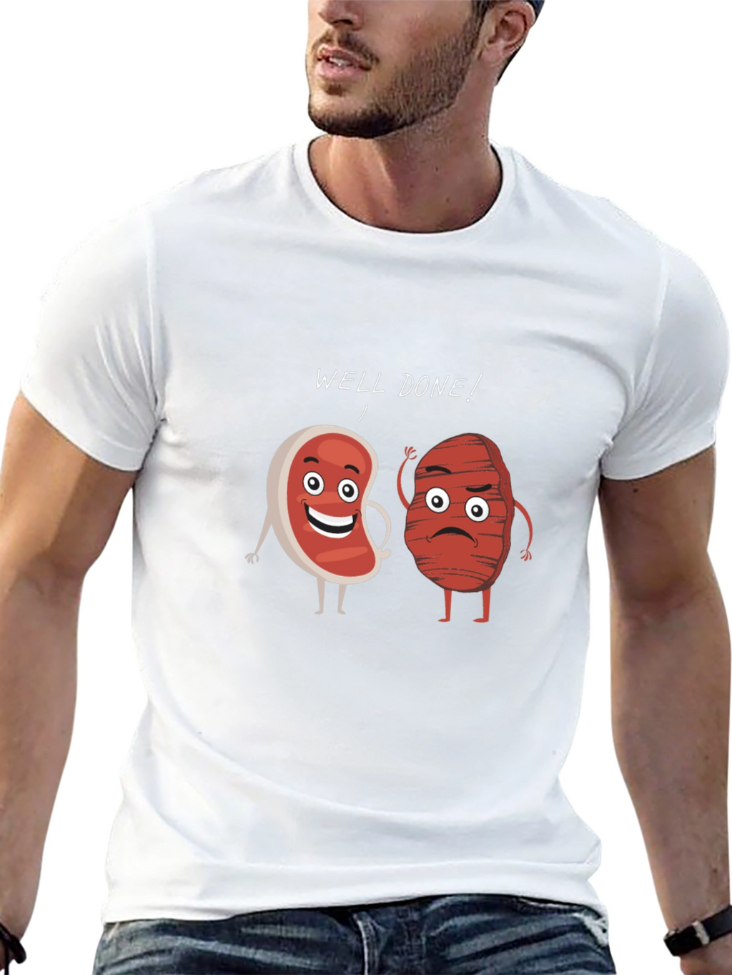 Well Done Steak Humor Graphic T-Shirt