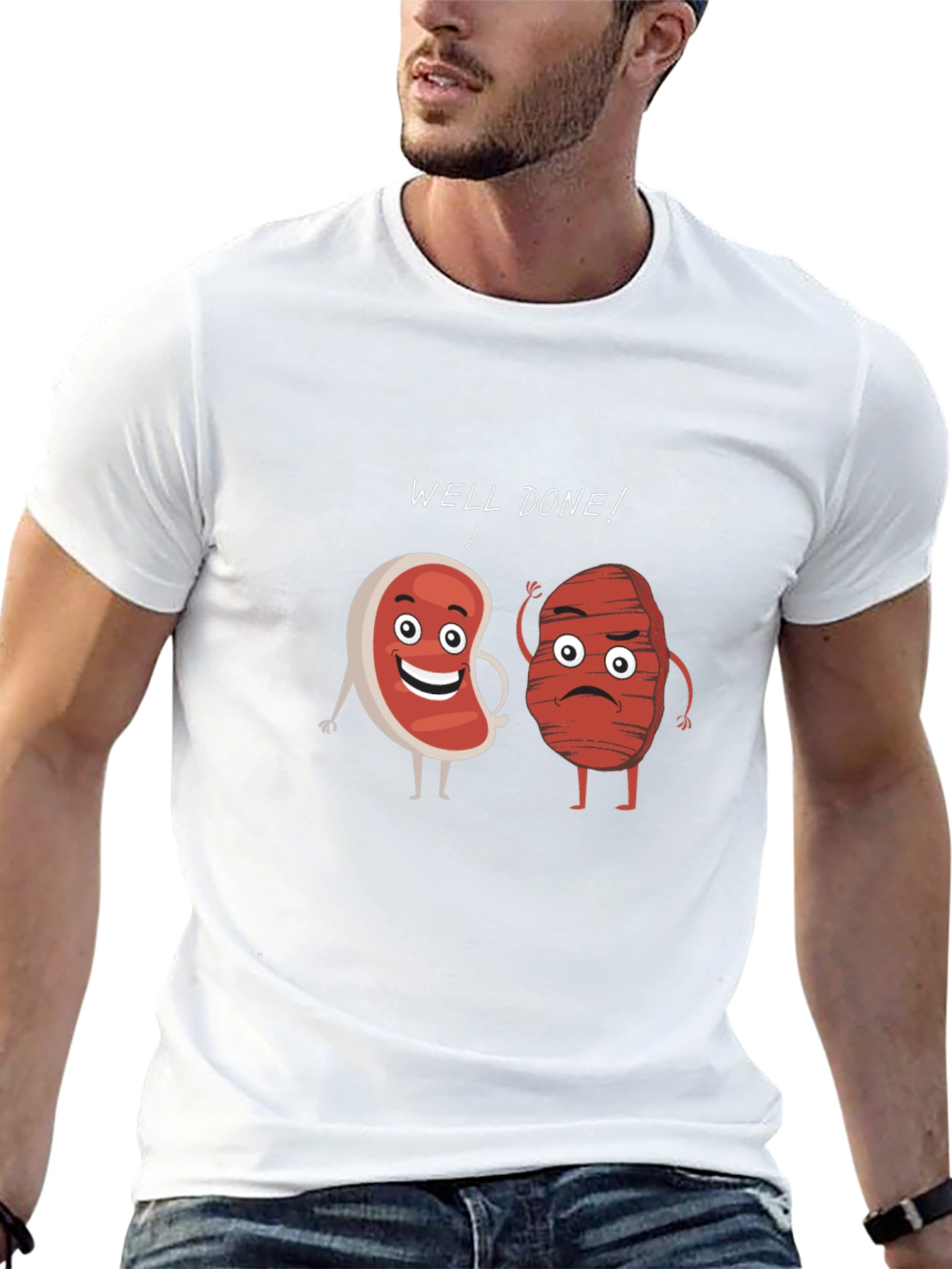 Well Done Steak Humor Graphic T-Shirt