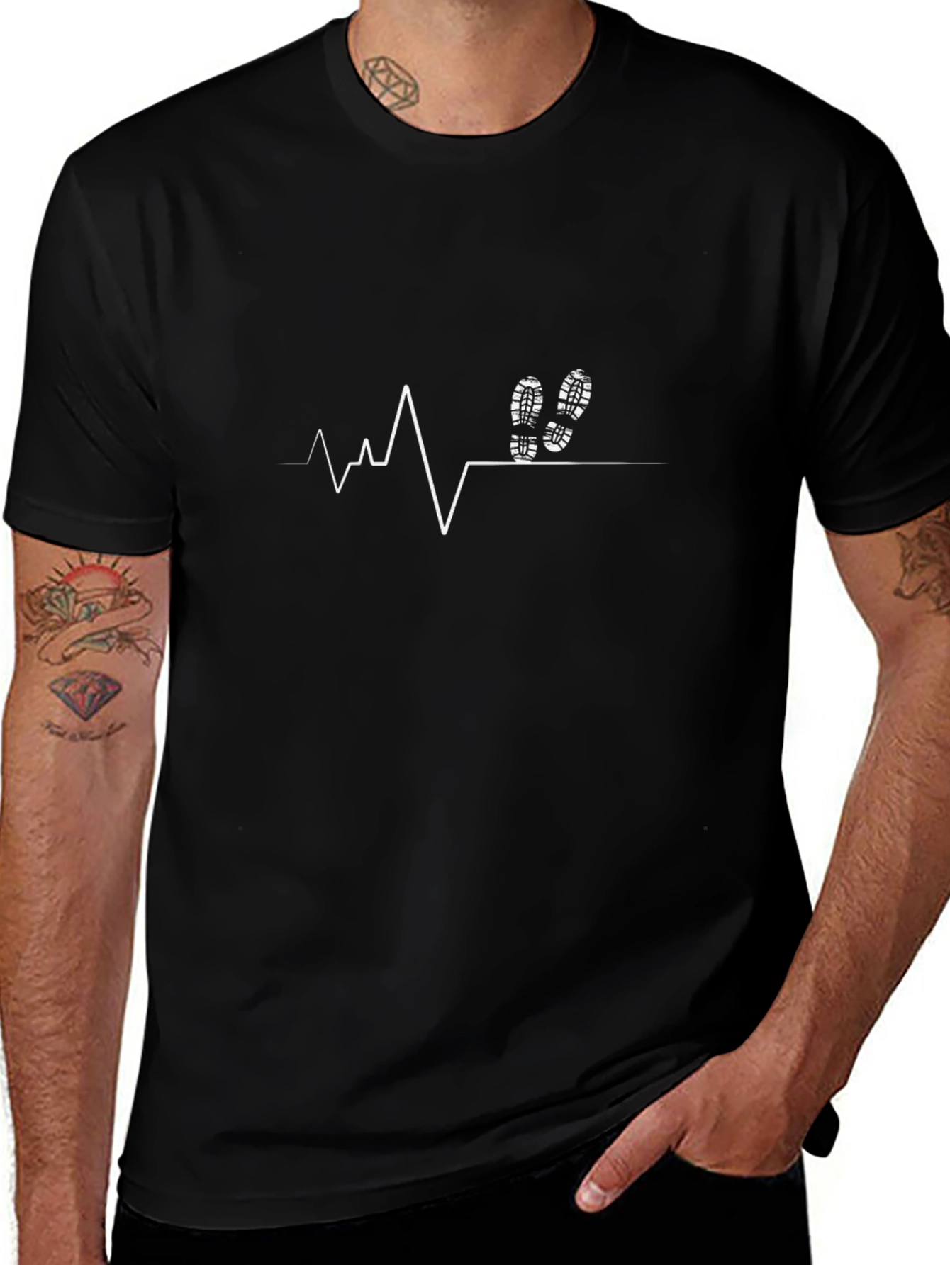 Running Heartbeat T-Shirt - Black
