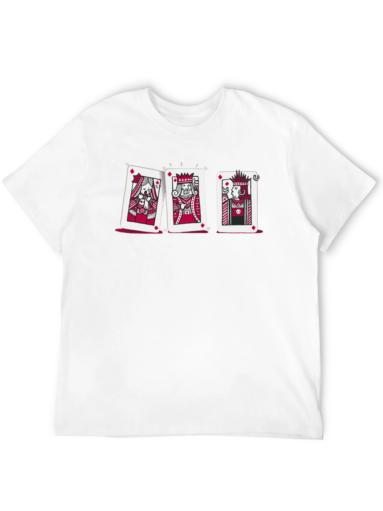 Playing Card Graphic Tee - Queen King Joker