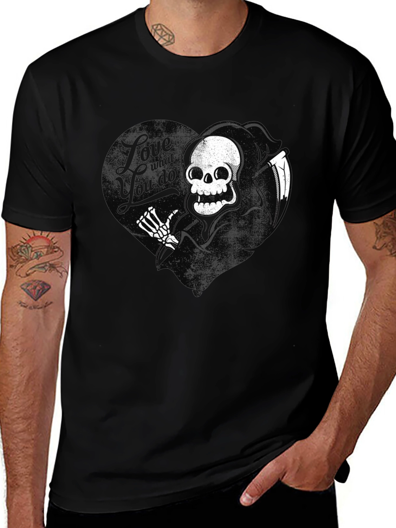 Grim Reaper Graphic Tee - Love What You Do T-Shirt