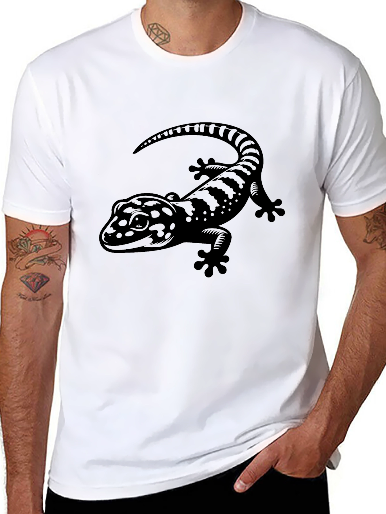 Gecko Graphic Tee - Mens Black T-Shirt