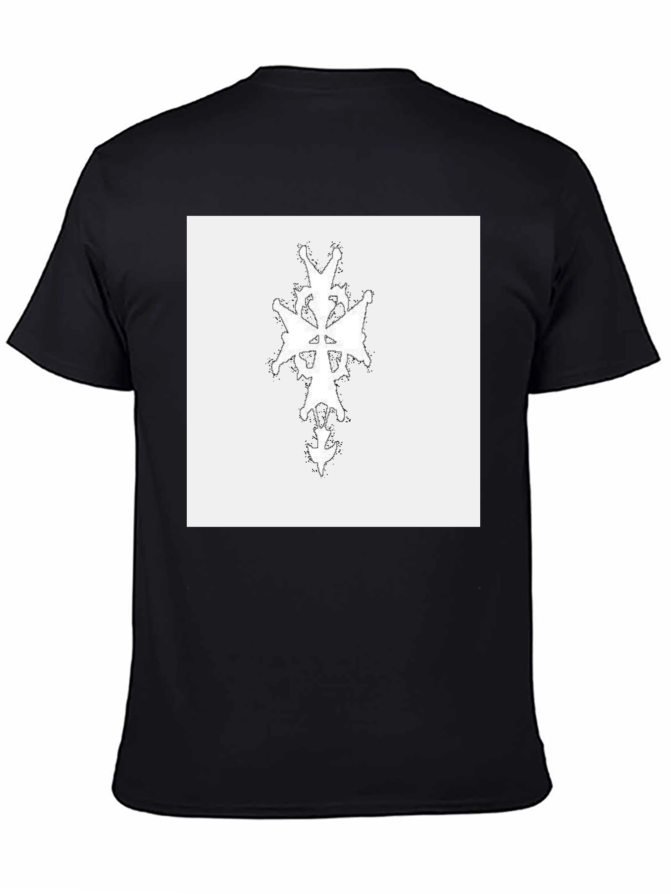 Abstract Cross Graphic Tee - Black Cotton Blend