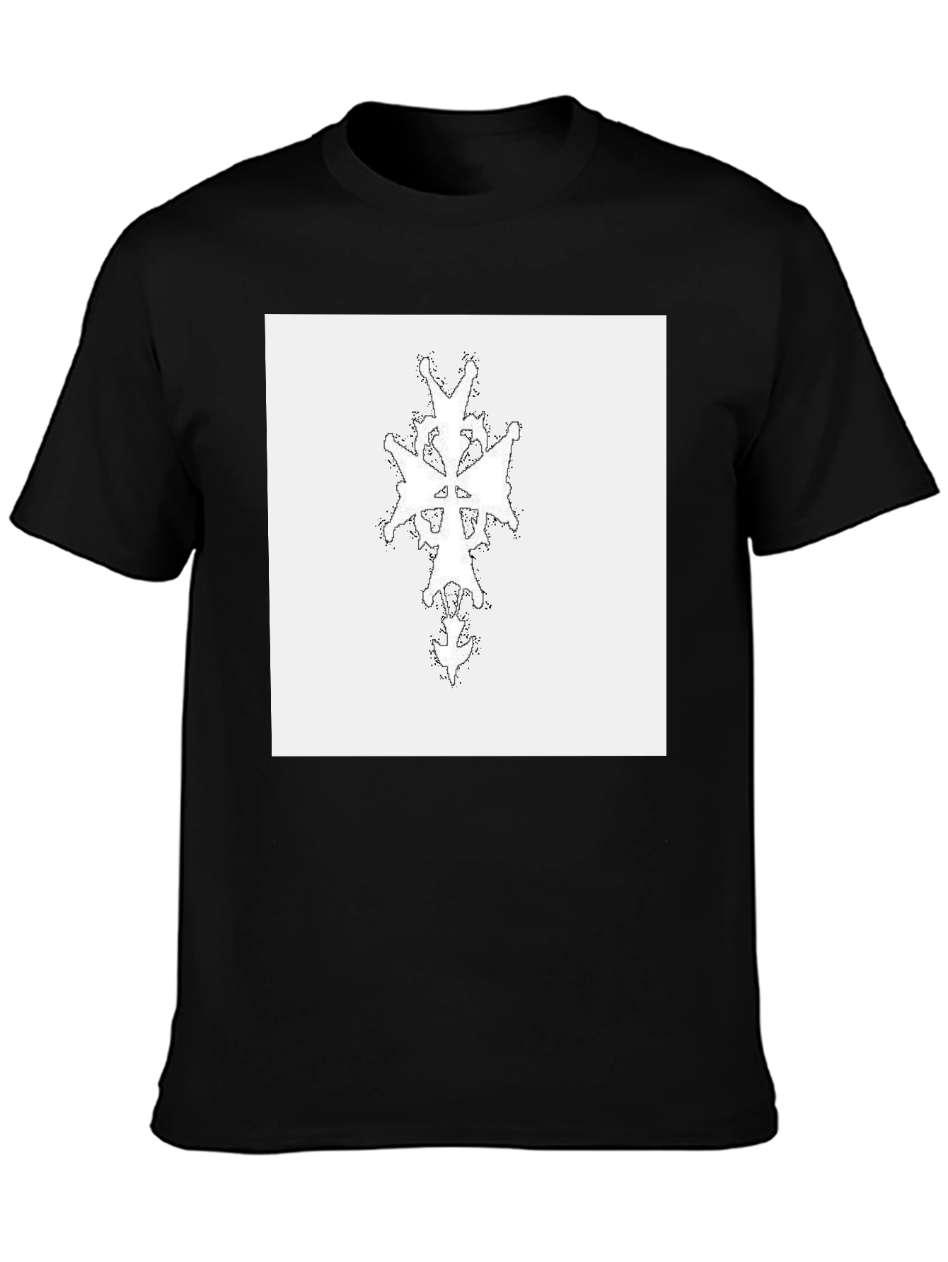 Abstract Cross Graphic Tee - Black Cotton Blend