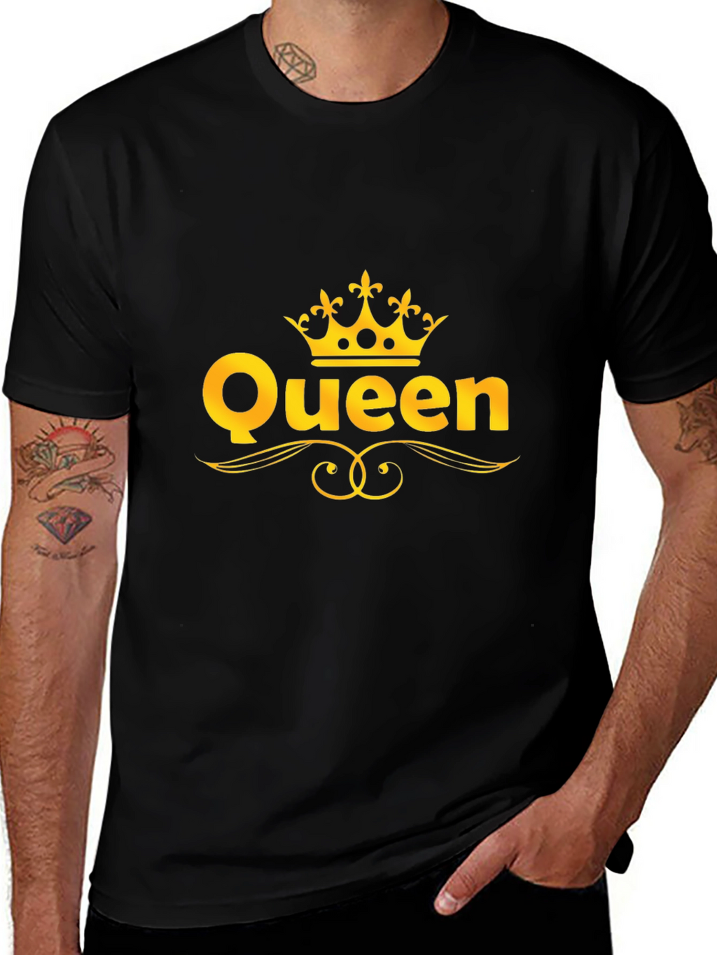 Queen Graphic T-Shirt - Gold Crown Design