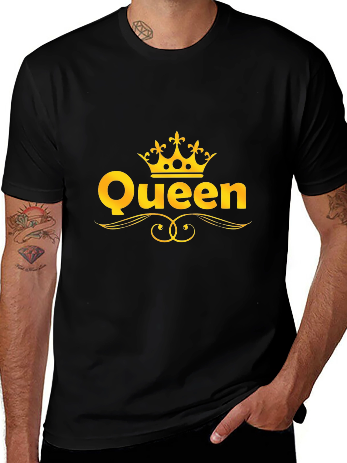 Queen Graphic T-Shirt - Gold Crown Design
