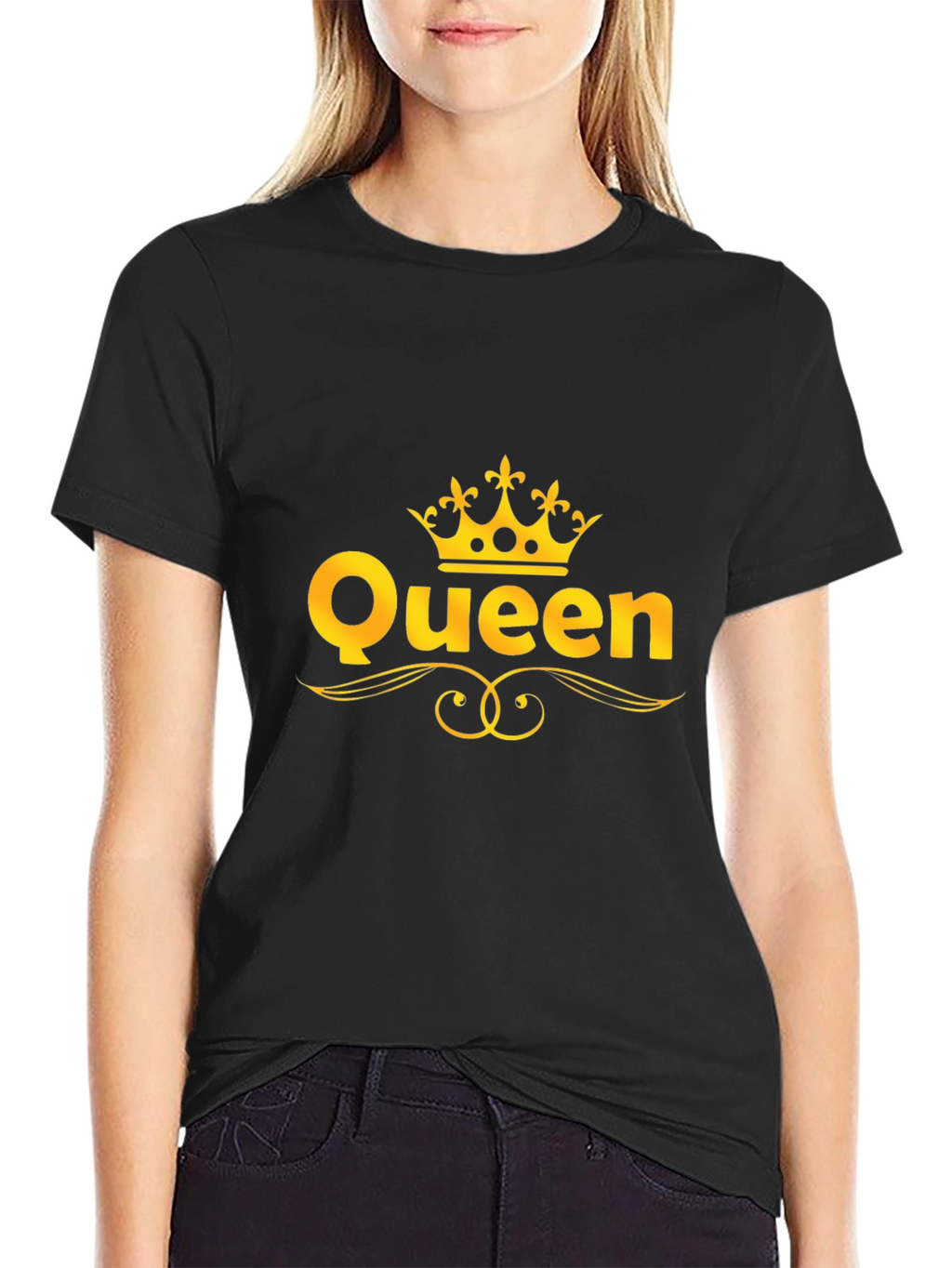 Queen Graphic T-Shirt - Gold Crown Design