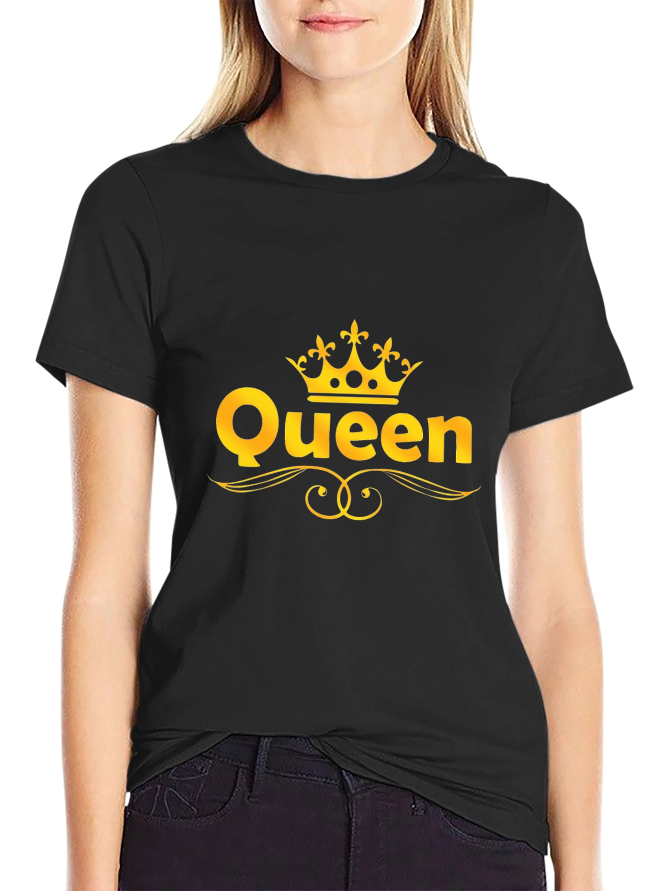 Queen Graphic T-Shirt - Gold Crown Design