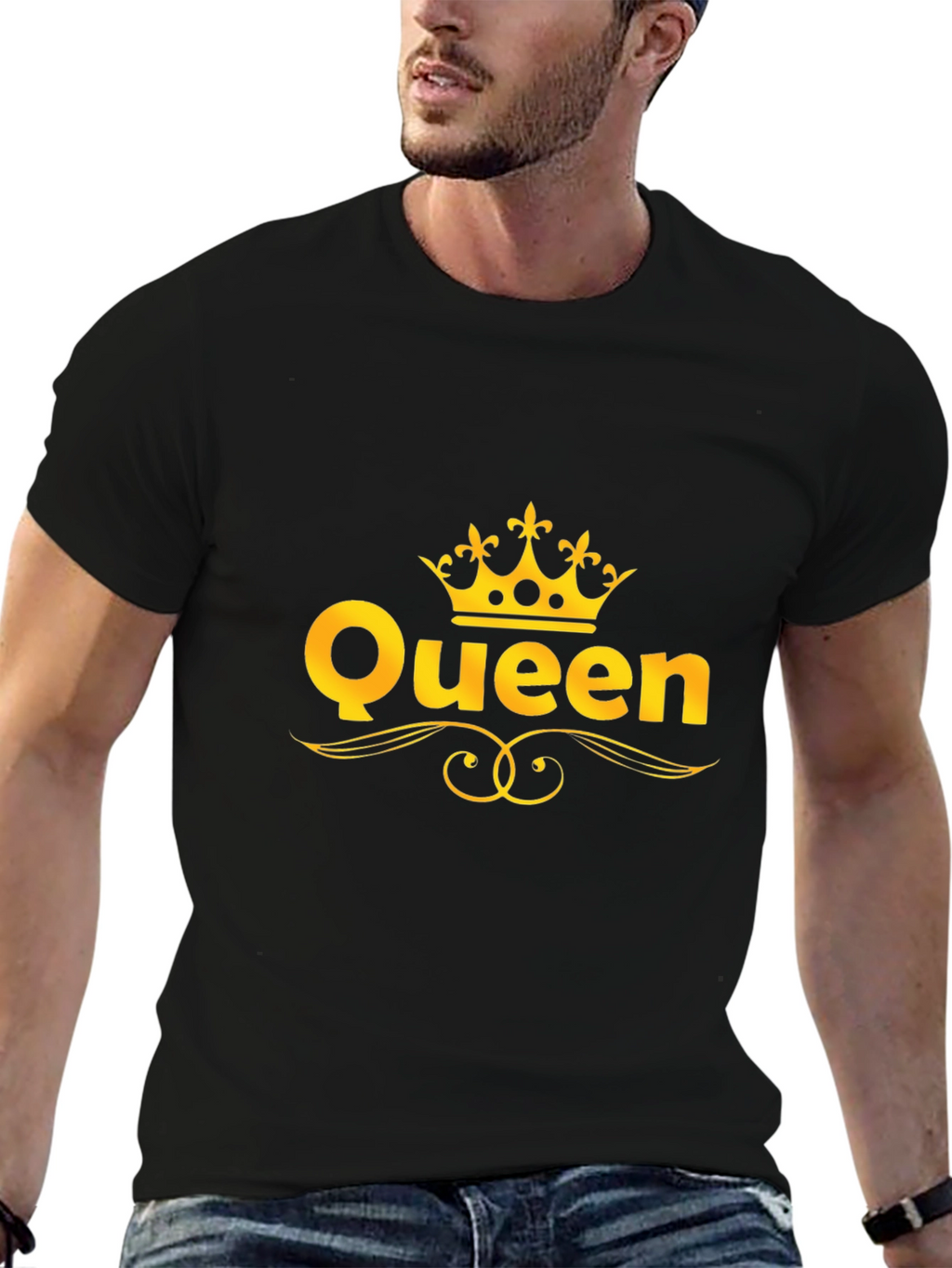Queen Graphic T-Shirt - Gold Crown Design
