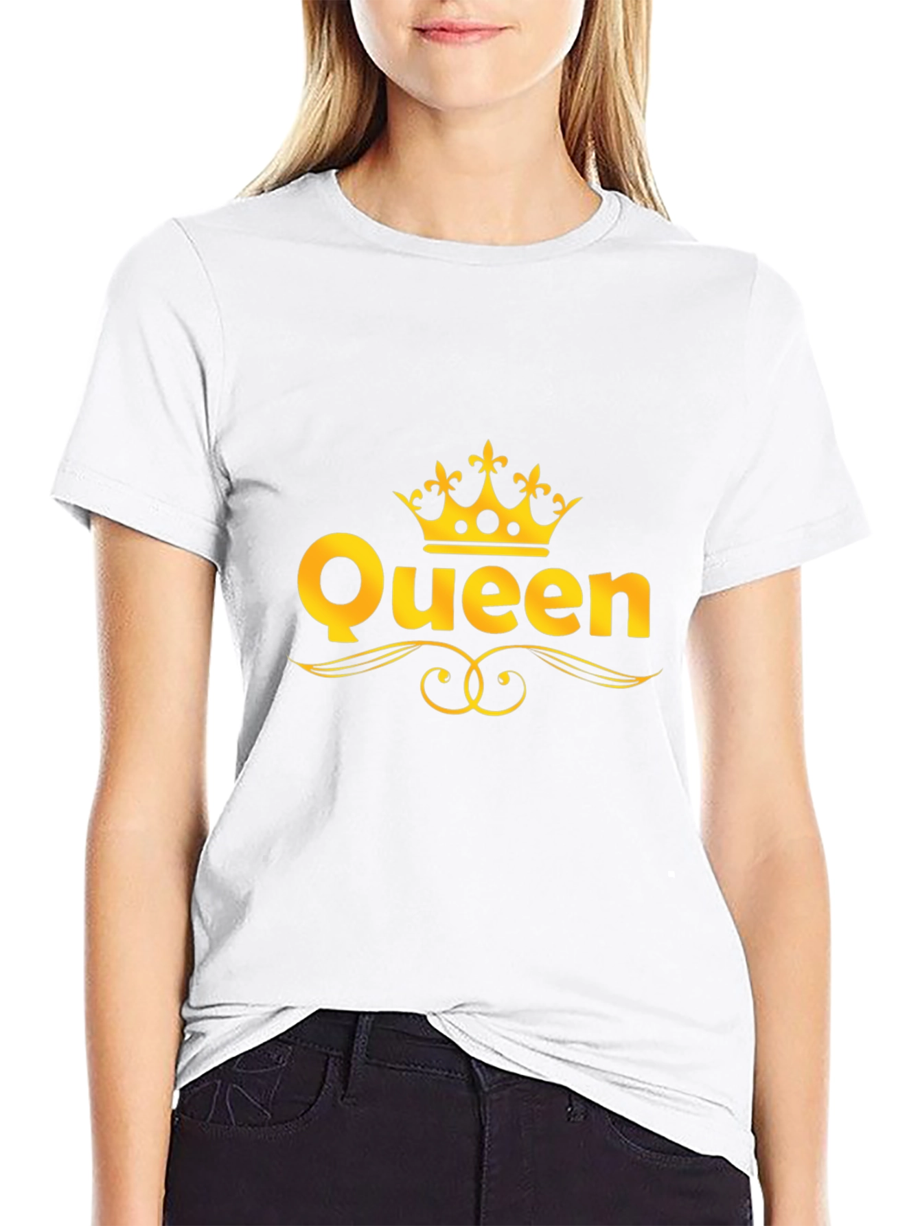 Queen Graphic T-Shirt - Gold Crown Design