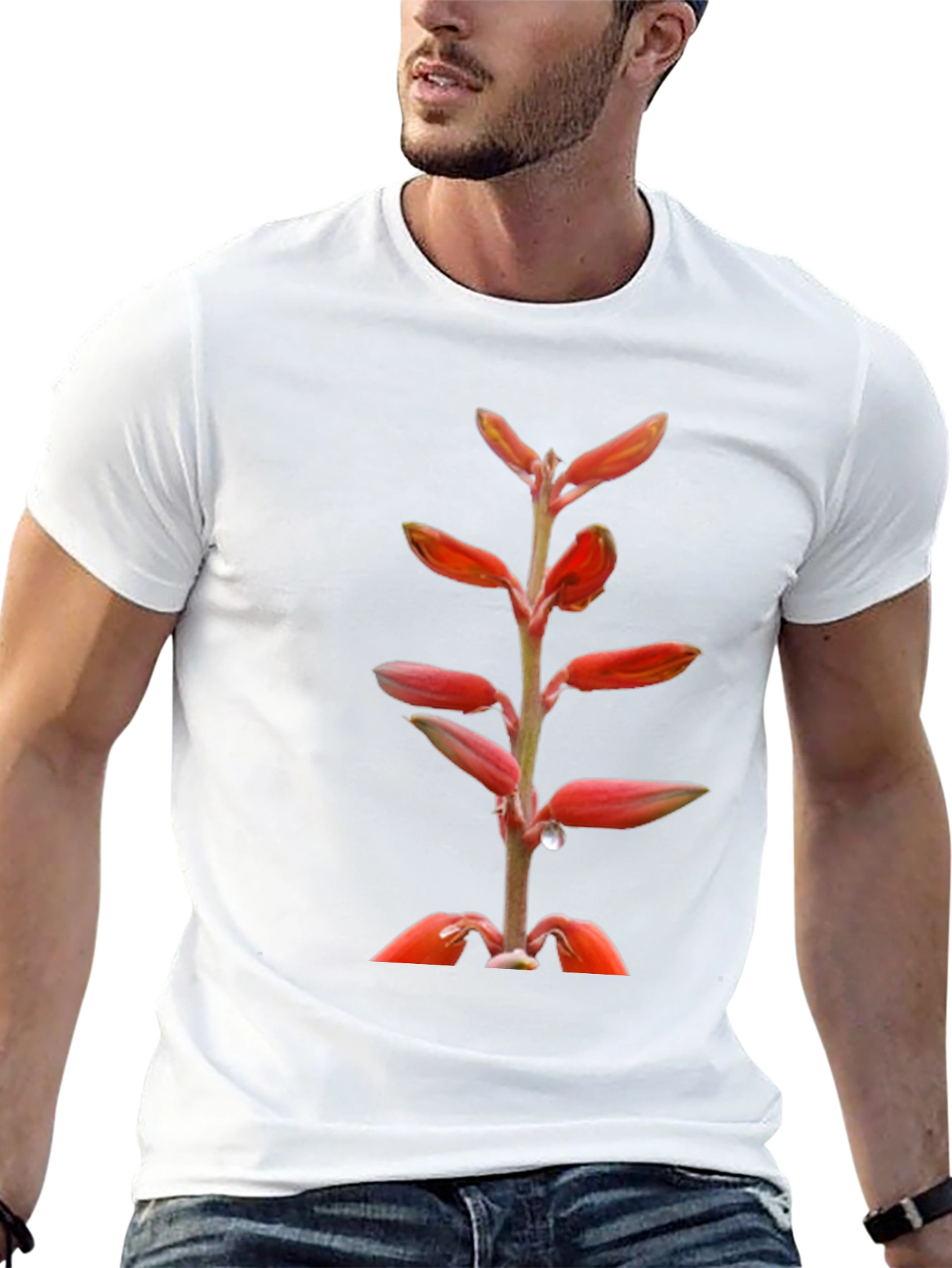 Exotic Floral Print Black T-Shirt